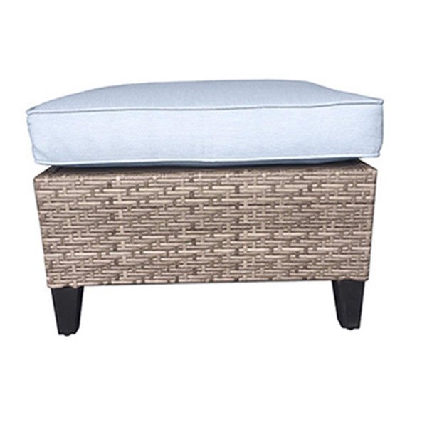 Greengrass Four Seasons Courtyard Serranova Ottoman, Light Gray - 25.59 x 25.59 x 13.78 in. GR2061612